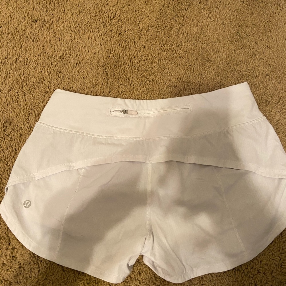 White lululemon speed  shorts